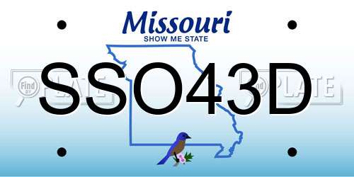 SSO43D Missouri License Plate
