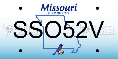 SSO52V Missouri License Plate