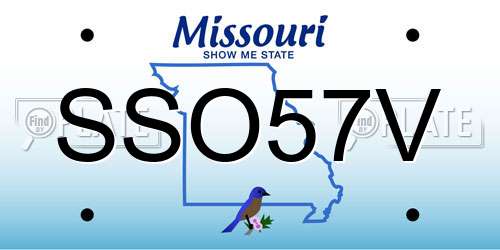 SSO57V Missouri License Plate