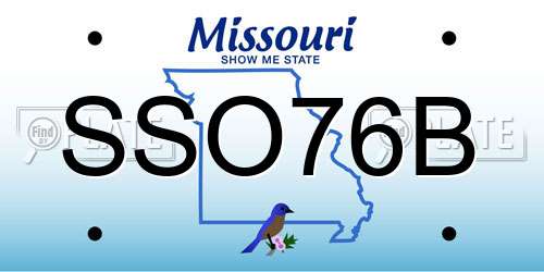 SSO76B Missouri License Plate