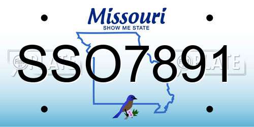 SSO7891 Missouri License Plate