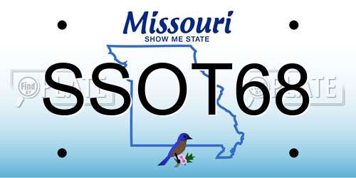 SSOT68 Missouri License Plate