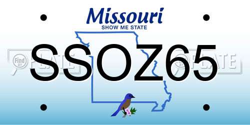 SSOZ65 Missouri License Plate