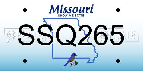 SSQ265 Missouri License Plate
