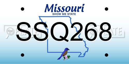 SSQ268 Missouri License Plate