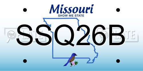 SSQ26B Missouri License Plate