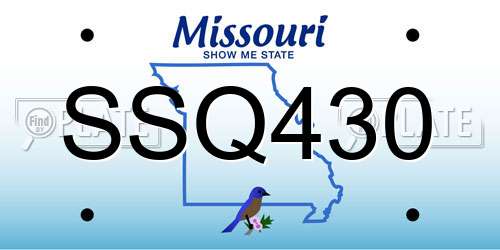 SSQ430 Missouri License Plate
