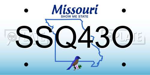 SSQ43O Missouri License Plate