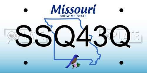 SSQ43Q Missouri License Plate