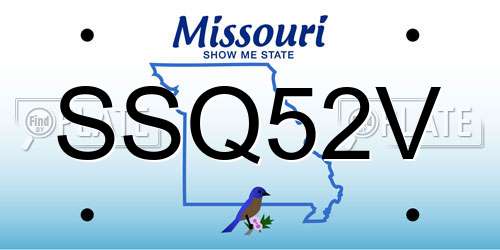 SSQ52V Missouri License Plate