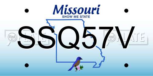 SSQ57V Missouri License Plate