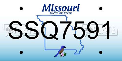 SSQ7591 Missouri License Plate