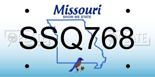 SSQ768 Missouri License Plate