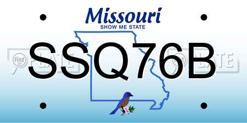 SSQ76B Missouri License Plate