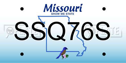 SSQ76S Missouri License Plate