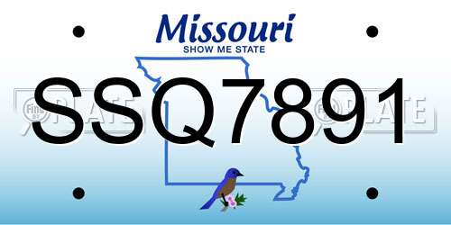SSQ7891 Missouri License Plate