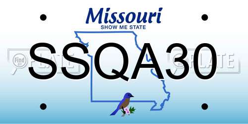 SSQA30 Missouri License Plate