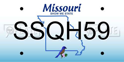 SSQH59 Missouri License Plate