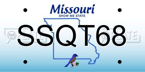 SSQT68 Missouri License Plate