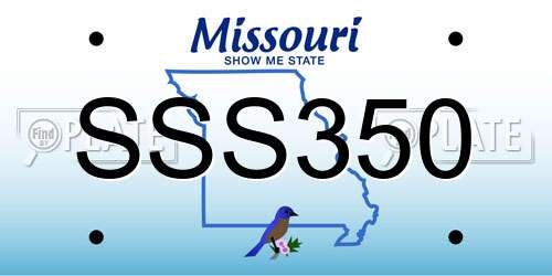 SSS350 Missouri License Plate