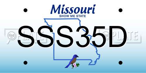 SSS35D Missouri License Plate