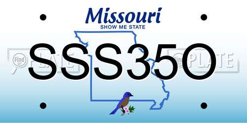 SSS35O Missouri License Plate