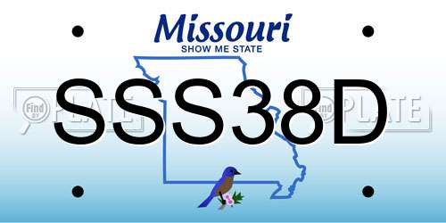 SSS38D Missouri License Plate