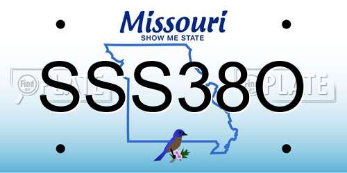 SSS38O Missouri License Plate