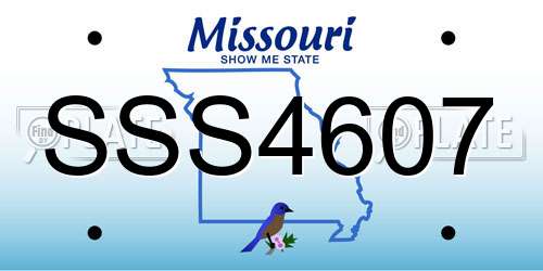 SSS4607 Missouri License Plate