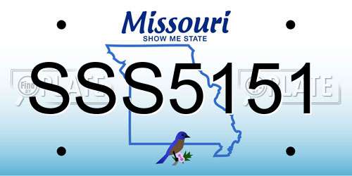 SSS5151 Missouri License Plate