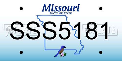 SSS5181 Missouri License Plate