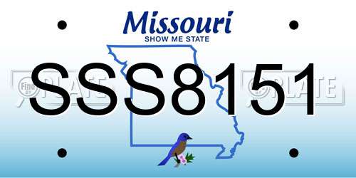 SSS8151 Missouri License Plate