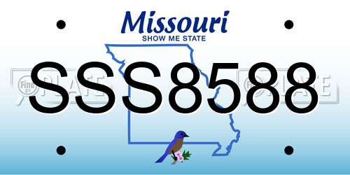 SSS8588 Missouri License Plate