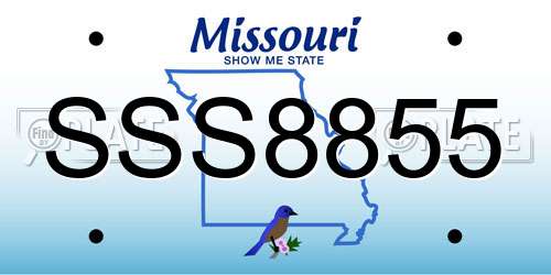 SSS8855 Missouri License Plate
