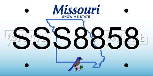 SSS8858 Missouri License Plate