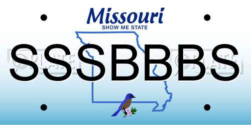 SSSBBBS Missouri License Plate