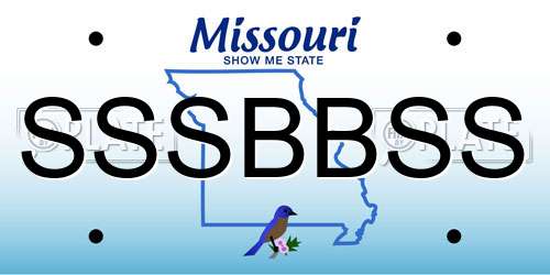 SSSBBSS Missouri License Plate