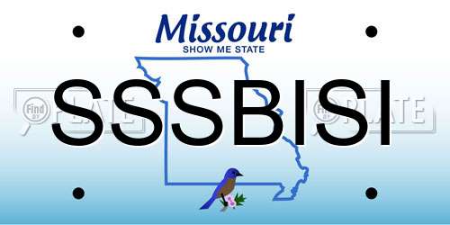 SSSBISI Missouri License Plate