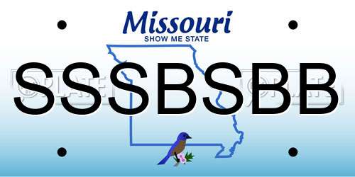 SSSBSBB Missouri License Plate