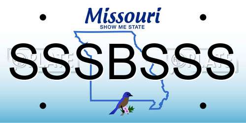SSSBSSS Missouri License Plate