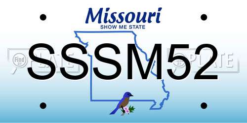 SSSM52 Missouri License Plate