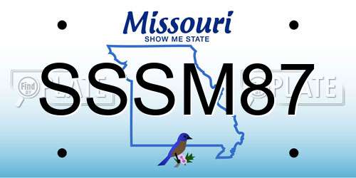 SSSM87 Missouri License Plate