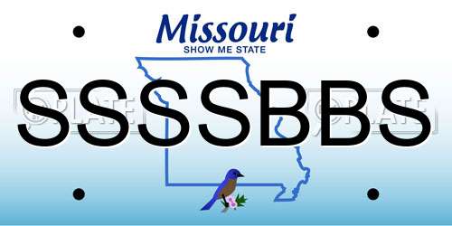 SSSSBBS Missouri License Plate