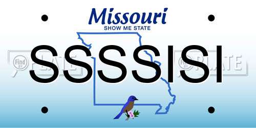 SSSSISI Missouri License Plate
