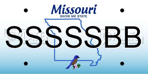 SSSSSBB Missouri License Plate