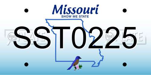 SST0225 Missouri License Plate