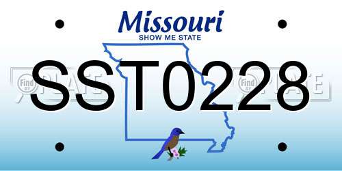 SST0228 Missouri License Plate