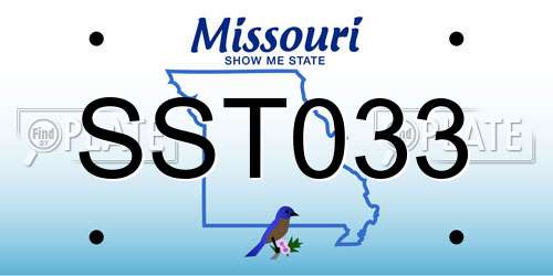 SST033 Missouri License Plate