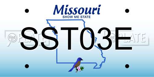 SST03E Missouri License Plate