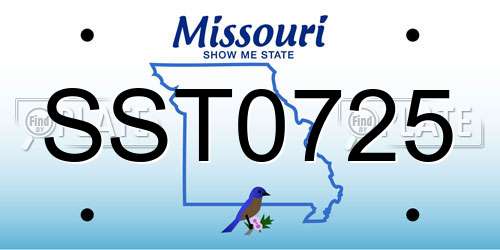 SST0725 Missouri License Plate